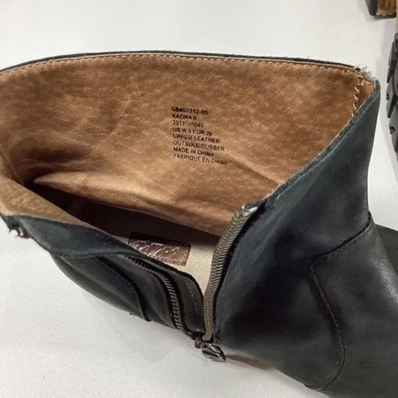 Olukai kaona II leather upper black ankle boots Womens size 9
