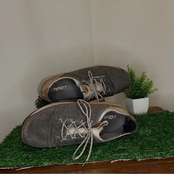 Olukai Stylish Gray and Tan Men's Shoes Size11