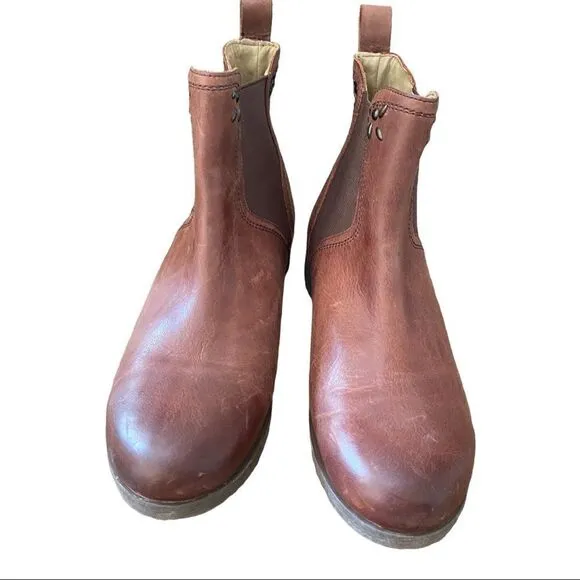 Olukai | Women's Brown Leather Pull On Ankle Kualona Boots Booties | 7