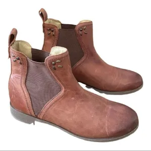 Olukai | Women's Brown Leather Pull On Ankle Kualona Boots Booties | 7