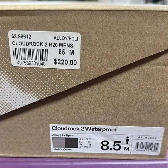 On Cloudrock 2 Waterproof Men's Shoes - Alloy Eclipse