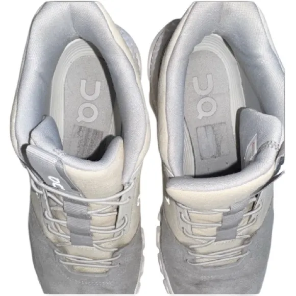 On Running Women’s Sz 9 Cloud Hi Sneakers Glacier Gray Cream Shoes Hi-top