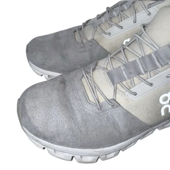 On Running Women’s Sz 9 Cloud Hi Sneakers Glacier Gray Cream Shoes Hi-top