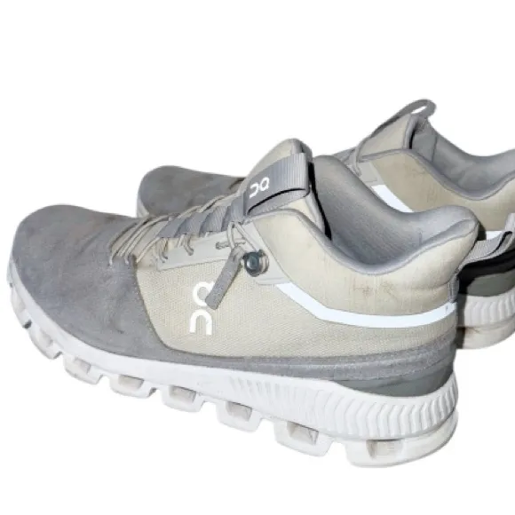On Running Women’s Sz 9 Cloud Hi Sneakers Glacier Gray Cream Shoes Hi-top