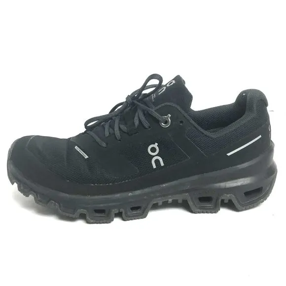 On Womens Cloudventure Waterproof Running Shoe Black Size 6M