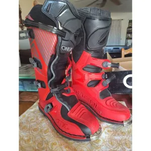 O'Neal Element Motorcycle Boots Off-Road MX Motocross Red Size 10 US- Excellent!