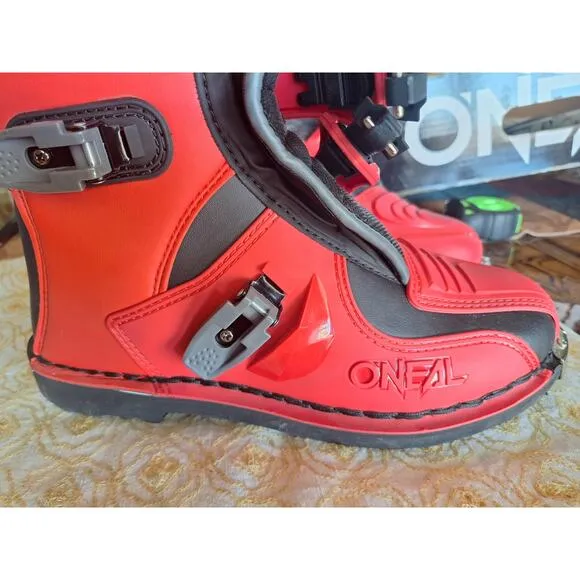 O'Neal Element Motorcycle Boots Off-Road MX Motocross Red Size 10 US- Excellent!