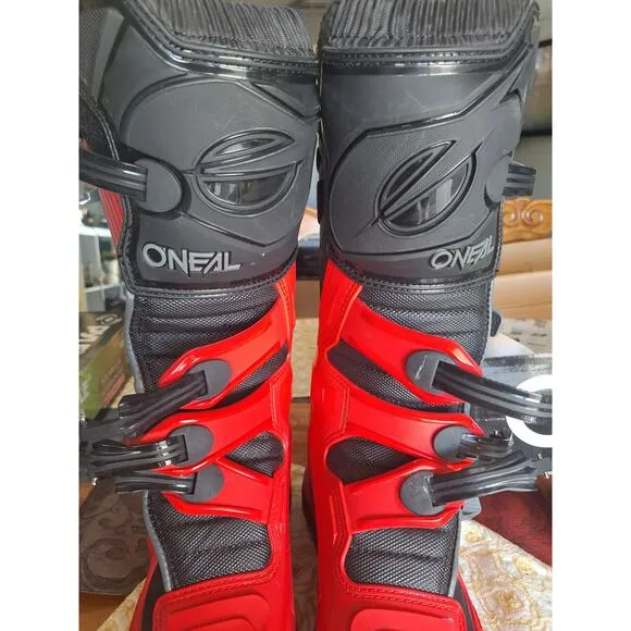 O'Neal Element Motorcycle Boots Off-Road MX Motocross Red Size 10 US- Excellent!