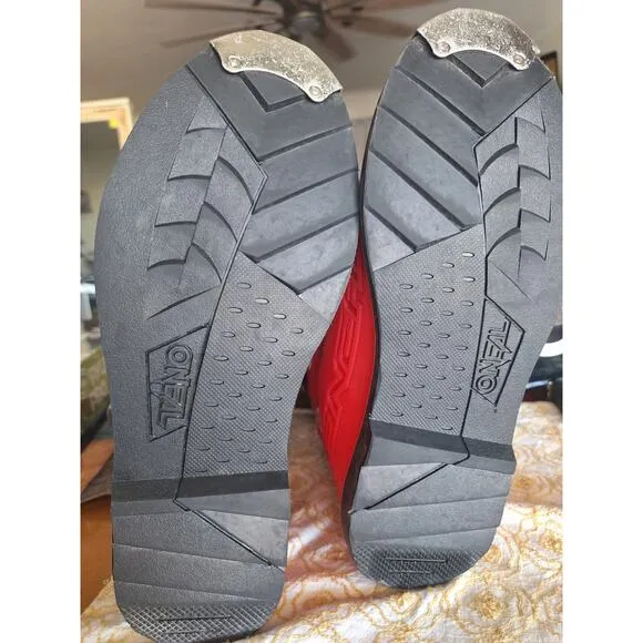 O'Neal Element Motorcycle Boots Off-Road MX Motocross Red Size 10 US- Excellent!