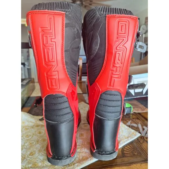 O'Neal Element Motorcycle Boots Off-Road MX Motocross Red Size 10 US- Excellent!