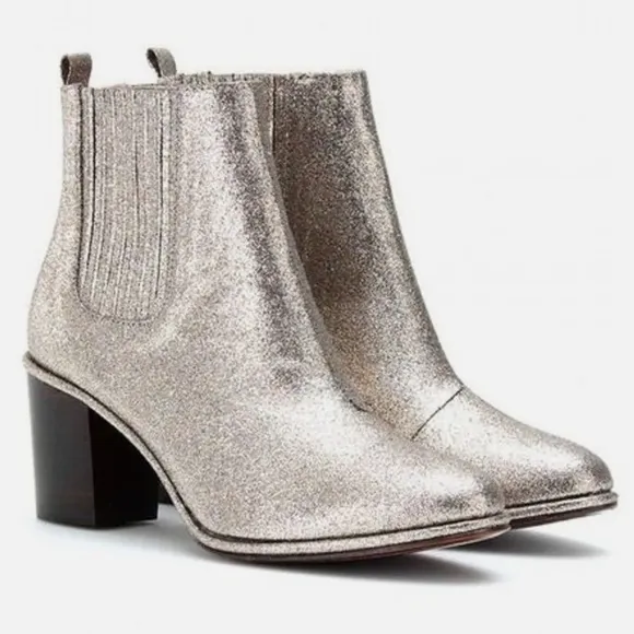 OPENING CEREMONY Brenda Silver Multicolored Glitter Heeled Ankle Boot Womens 8.5