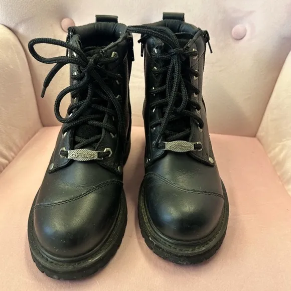 Orange County Choppers Black Leather Motorcycle Boots