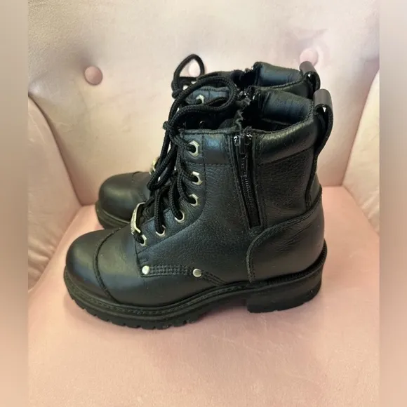 Orange County Choppers Black Leather Motorcycle Boots