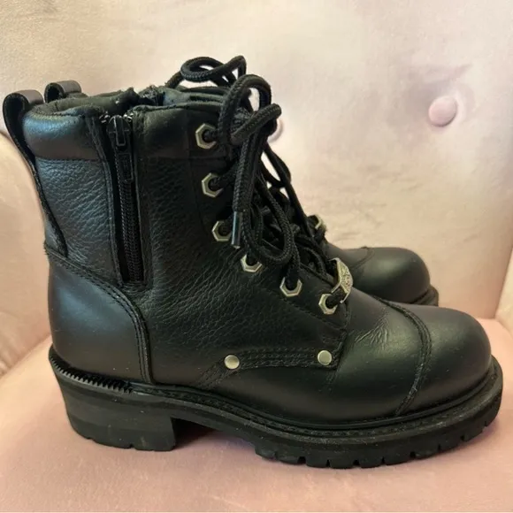 Orange County Choppers Black Leather Motorcycle Boots