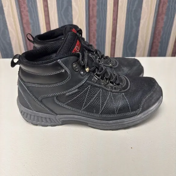 Orthofeet Hunter Waterproof  Mens Size 8 2E Walking Shoes Comfort Boots Black