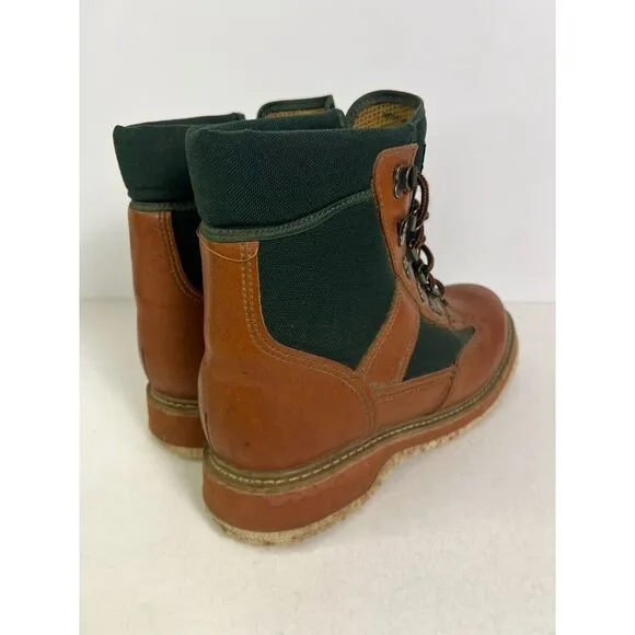 Orvis Boots Mens Size 9‎ Wading Fly Fishing Ankle Felt Sole Leather Canvas Brown