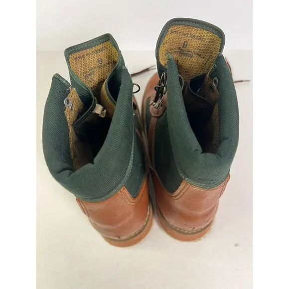 Orvis Boots Mens Size 9‎ Wading Fly Fishing Ankle Felt Sole Leather Canvas Brown