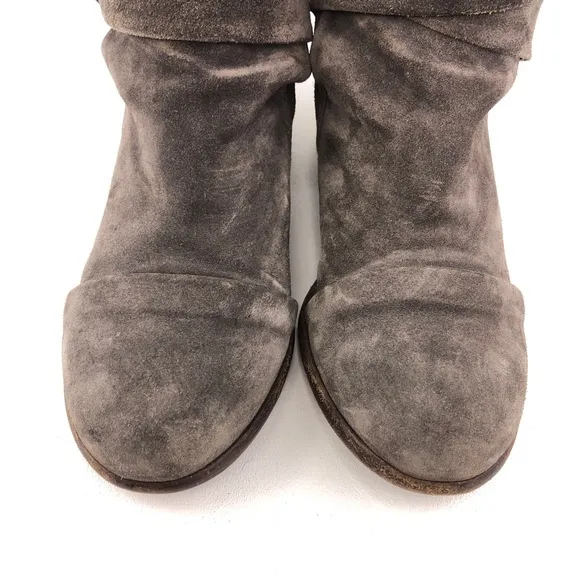 P. Monjo Lexi Gray Leather Ankle Boots EUR 39