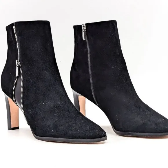 PAIGE Women’s CAMI SUEDE ANKLE BOOTS WITH ZIPPER DETAIL BLACK SIZE 9.5 NWOT $395