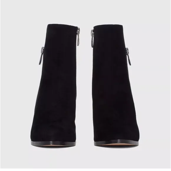 PAIGE Women’s CAMI SUEDE ANKLE BOOTS WITH ZIPPER DETAIL BLACK SIZE 9.5 NWOT $395