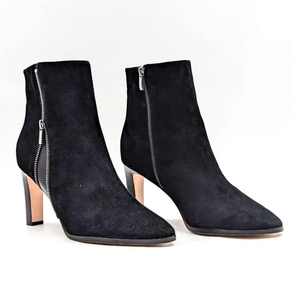 PAIGE Women’s CAMI SUEDE ANKLE BOOTS WITH ZIPPER DETAIL BLACK SIZE 9.5 NWOT $395