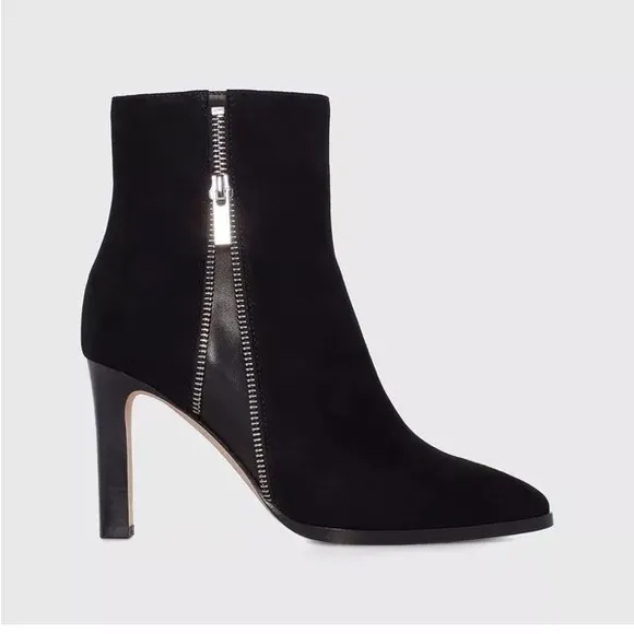 PAIGE Women’s CAMI SUEDE ANKLE BOOTS WITH ZIPPER DETAIL BLACK SIZE 9.5 NWOT $395