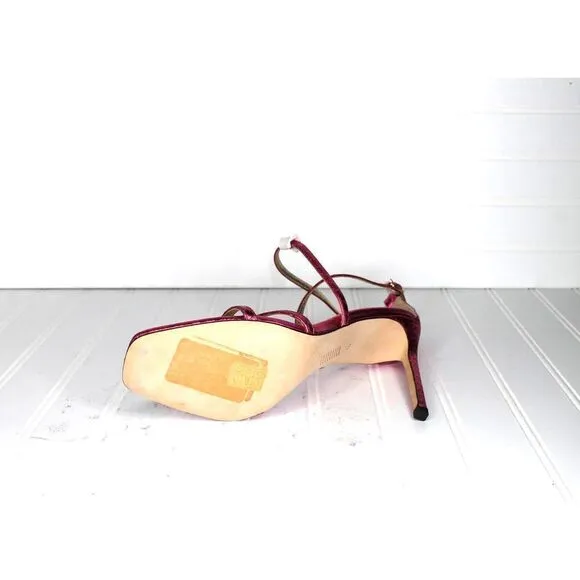 Paige Pink Metallic Vita Scallop Strap Heels