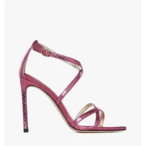 Paige Pink Metallic Vita Scallop Strap Heels