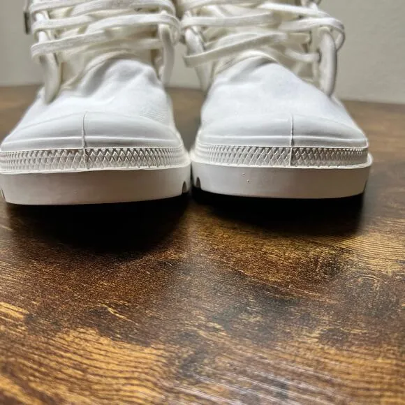 Palladium Pallabrousse Legion Boots 6 Women Wax Star White Lace Up Combat Canvas