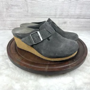 Papillio Women’s Gray Fanny Anthracite Suede Clogs Shoes Size EU 38 US 7-7.5