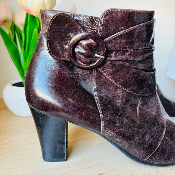 Paul Green Ariann Moro Lea Handmade Leather Ankle Boots Size 8.5