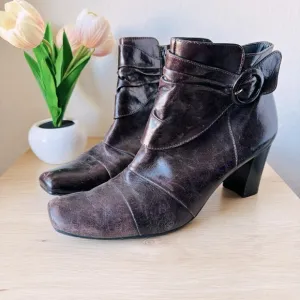 Paul Green Ariann Moro Lea Handmade Leather Ankle Boots Size 8.5