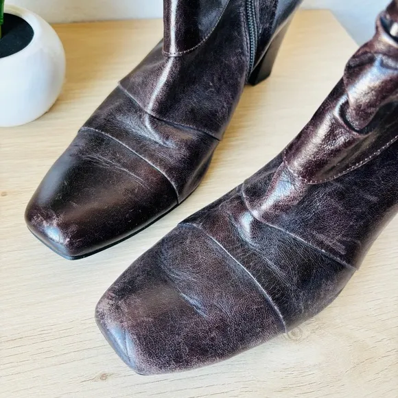 Paul Green Ariann Moro Lea Handmade Leather Ankle Boots Size 8.5