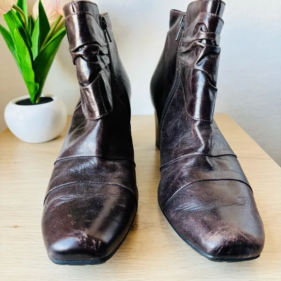 Paul Green Ariann Moro Lea Handmade Leather Ankle Boots Size 8.5
