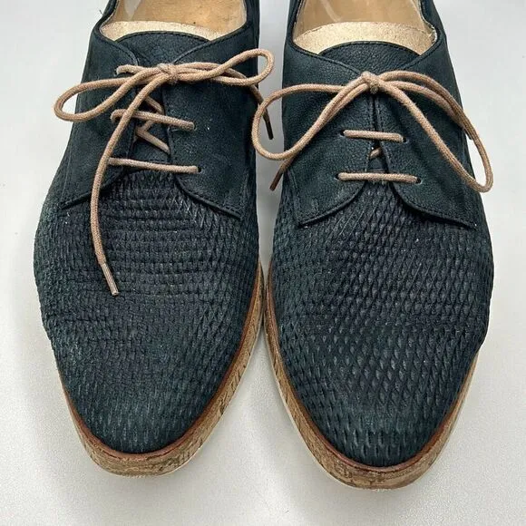 Paul Green Madrid Leather Suede Austrian Cork Oxford Shoes Sz 9.5