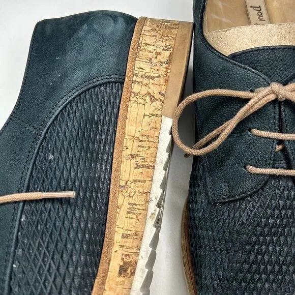 Paul Green Madrid Leather Suede Austrian Cork Oxford Shoes Sz 9.5