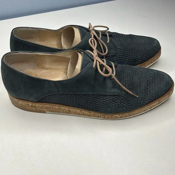 Paul Green Madrid Leather Suede Austrian Cork Oxford Shoes Sz 9.5