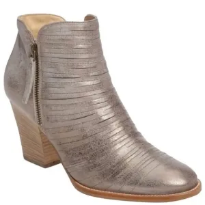 Paul Green Malibu Sliced Leather Metallic Ankle Boots Gray Size 10US 7.5 UK