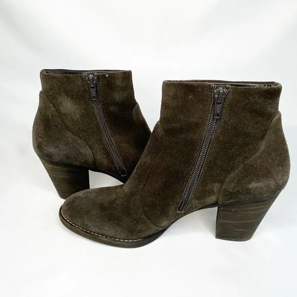 Paul Green Munchen Womens Brown Suede Block Heel Ankle Boots US 8