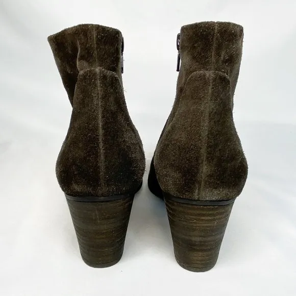Paul Green Munchen Womens Brown Suede Block Heel Ankle Boots US 8