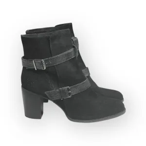 Paula Bahia ✿ Suede Double Buckle Wrap Strap Engineer Boots ✿ Black ✿ 39 8.5 9M