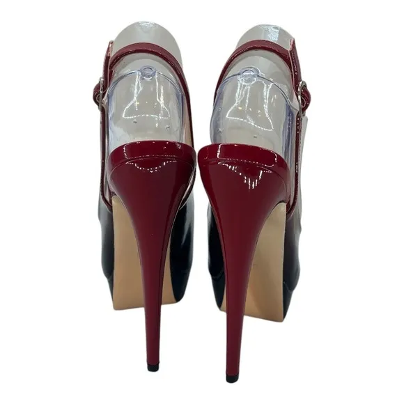 Peep Toe Platform Heels Slingback Sexy Stilettos