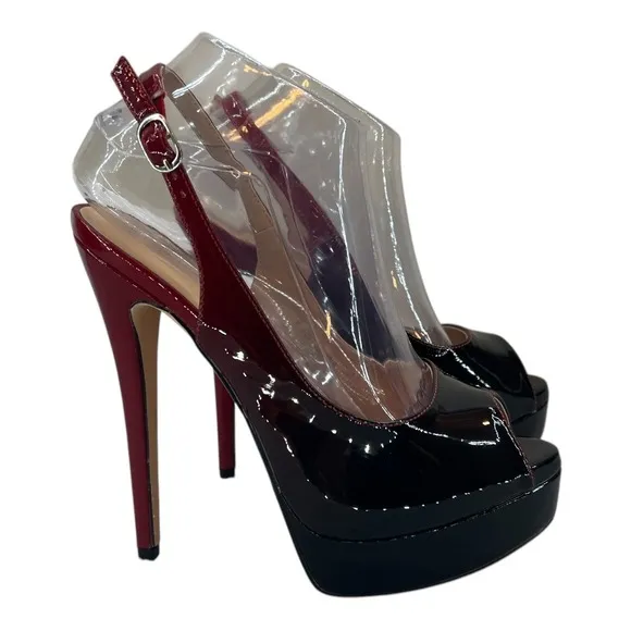 Peep Toe Platform Heels Slingback Sexy Stilettos