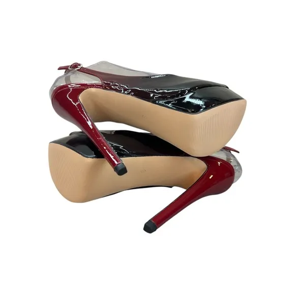Peep Toe Platform Heels Slingback Sexy Stilettos