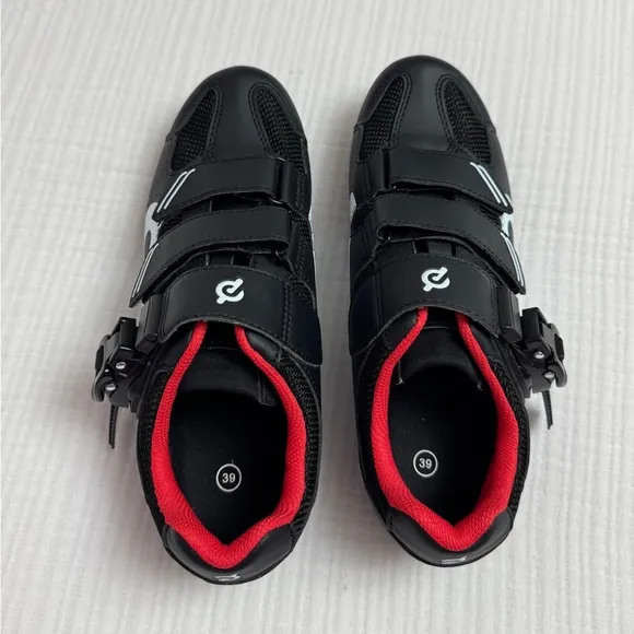 Peloton Cycling Shoes Size 39 Quick Ratchet Clip, Hook &amp; Loop Straps Adjustable