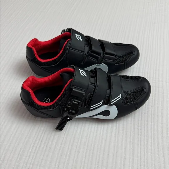 Peloton Cycling Shoes Size 39 Quick Ratchet Clip, Hook &amp; Loop Straps Adjustable