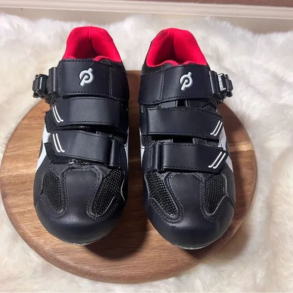 Peloton Women's Cycling Shoes Black and Red Size 39