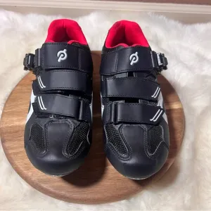 Peloton Women's Cycling Shoes Black and Red Size 39