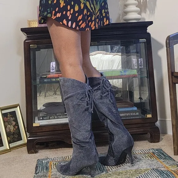 Pierre Dumas Fabric Knee High Boots