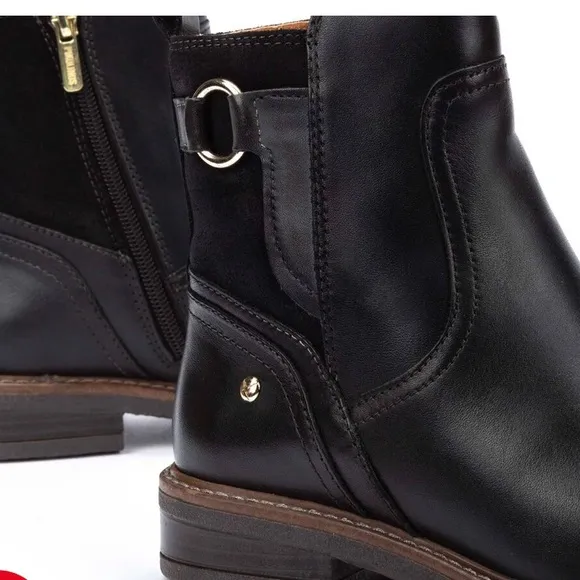 Pikolinos Aldaya Black Leather Classic High Ankle Boots Booties - Sz 40, NWOB
